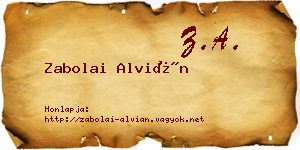 Zabolai Alvián névjegykártya